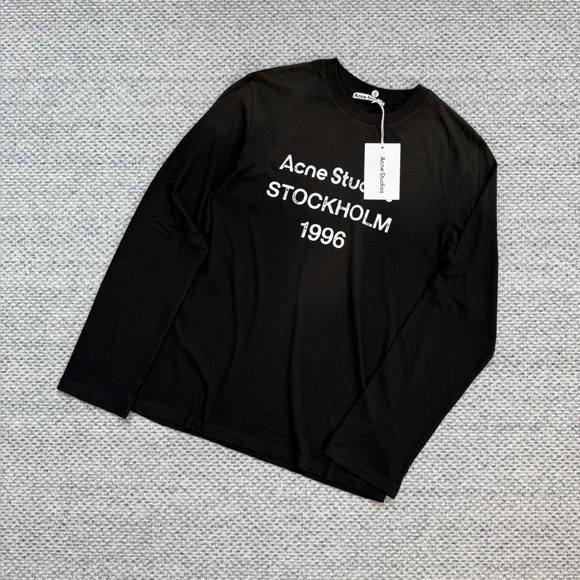 Acne Studios Black Graphic Long Sleeve Tee - Picture 1 of 5